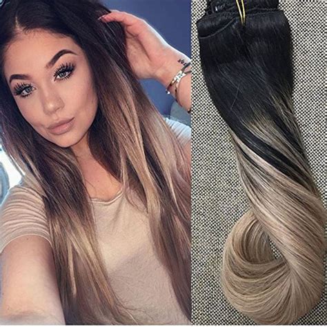 clip in extensions ombre|Ombre Hair Extensions & Remy Clip